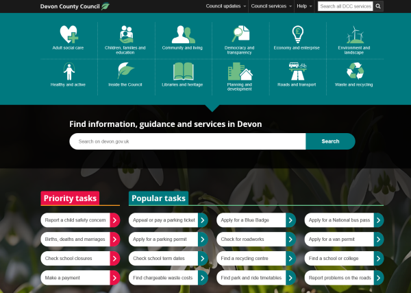 Devon County Council website